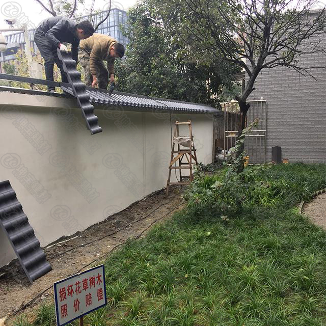 成都仿古墻頭瓦效果圖,彰顯成都文化時代特色 成都***美文化墻仿古圍墻一體瓦彰顯成都文化時代特色